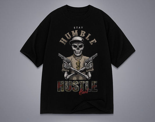 Black Tee (Skeleton Hustle design)